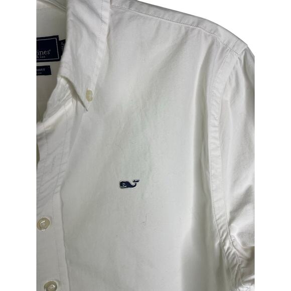 Vineyard Vines Whale Shirt Boy L/16 White Button Down Long Sleeve Classic Collar - Picture 4 of 10